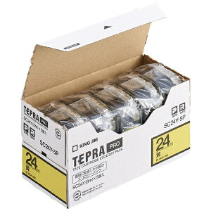 �L���O�W���bKING JIM �J���[���x��(�p�X�e��)�e�[�v �G�R�p�b�N 5�p�b�N TEPRA(�e�v��) PRO�V���[�Y �� SC24Y-5P [������ /24mm��]