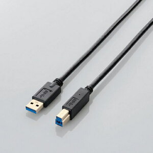ELECOM�b�G���R�� 1.0m USB3.0�P�[�u�� �yA�z�́yB�z3�d�V�[���h�P�[�u���i�u���b�N�j�@USB3-AB10BK�yrb_ cable_cpn�z