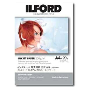 ILFORDbCtH[h v~AObV[tHgy[p[ 200g/m2 iA4TCYE20j@PREMIUM GLOSSY PHOTO PAPER@422513[422513]