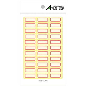 A-one｜エーワン セルフラベル 赤枠 03001 [18シート /36面 /マット]