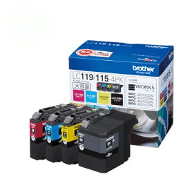 brother｜ブラザー LC119/115-4PK 【ブラザー純正】インクカートリッジ4色パック(大容量)　LC119/115-4PK　対応型番：MFC-J6973CDW、MFC-J6770CDW、MFC-J6573CDW　他 4色パック（大容量）[LC1191154PK]