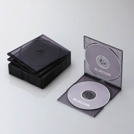 ELECOM｜エレコム Blu-ray/DVD/CD対応 スリムケース 2枚収納×10 クリアブラック CCD-JSCSW10CBK[CCDJSCSW10CBK]
