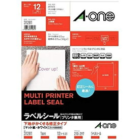 A-one｜エーワン マルチプリンタラベル 下地がかくせるタイプ ホワイト 31281 [A4 /12シート /1面 /マット]