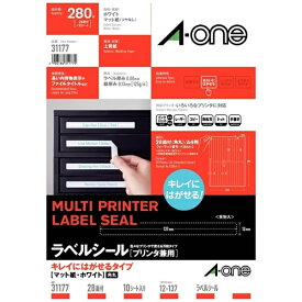 A-one｜エーワン ラベルシール プリンタ兼用 ホワイト 31177 [A4 /10シート /28面 /マット]