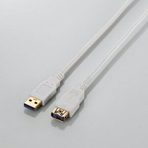 ELECOM�b�G���R�� 2.0m USB3.0�����P�[�u�� �yA�I�X�z�́yA���X�z�i�z���C�g�j�@USB3-E20WH�yrb_ cable_cpn�z
