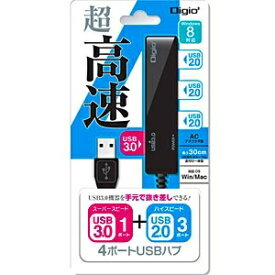 ナカバヤシ｜Nakabayashi UH-3014 USBハブ ブラック [バスパワー /4ポート /USB3.0対応][UH3014BK]