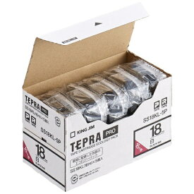 キングジム｜KING JIM 白ラベルテープ エコパック 5個パック TEPRA(テプラ) PROシリーズ 白 SS18KL-5P [黒文字 /18mm幅]