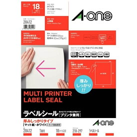 A-one｜エーワン ラベルシール プリンタ兼用 ホワイト 28412 [A4 /18シート /1面 /マット]