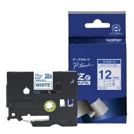 brother｜ブラザー 【ブラザー純正】ピータッチ ラミネートテープ TZe-233 幅12mm (青文字/白) TZe TAPE 白 TZe-233 [青文字 /12mm幅][TZE233]