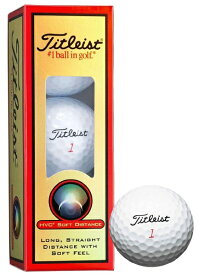 タイトリスト｜Titleist ゴルフボール HVC SOFT DISTANCE ホワイト 1HVSD-J-3P [3球（1スリーブ）] 【オウンネーム非対応】【返品交換不可】