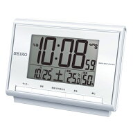 SEIKO｜セイコー 目覚まし時計 白パール SQ698S [デジタル /電波自動受信機能有][SQ698S]