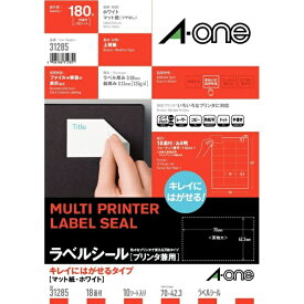 A-one｜エーワン ラベルシール プリンタ兼用 3列×6段 ホワイト 31285 [A4 /10シート /18面 /マット]