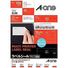 A-one｜エーワン マルチプリンタ対応 再はくりタイプラベル ホワイト 31255 [A4 /10シート /12面 /マット]