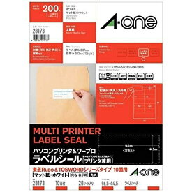 A-one｜エーワン パソコンプリンタ＆ワープロラベル 東芝Rupo&TOSWORDシリーズタイプ ホワイト 28173 [A4 /20シート /10面 /マット]
