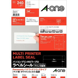 A-one｜エーワン パソコンプリンタ＆ワープロラベル Panasonicパナワードシリーズタイプ ホワイト 28311 [A4 /20シート /12面 /マット]