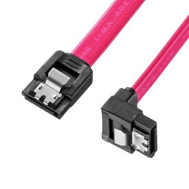 サンワサプライ｜SANWA SUPPLY 下L型シリアルATA3ケーブル（両ラッチ付き・0.5m）　TK-SATA3-05SL[TKSATA305SL]
