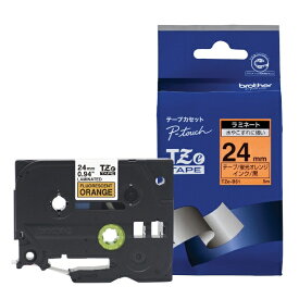 brother｜ブラザー 【ブラザー純正】ピータッチ ラミネートテープ TZe-B51 幅24mm (黒文字/蛍光オレンジ) TZe TAPE 蛍光オレンジ TZe-B51 [黒文字 /24mm幅][TZEB51]