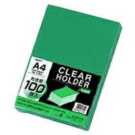 リヒトラブ｜LIHIT LAB. クリヤーホルダー（A4判・100枚／グリーン） G6100-19[G610019]