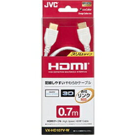 JVC｜ジェイブイシー HDMIケーブル ホワイト VX-HD107V-W [0.7m /HDMI⇔HDMI][VXHD107VW]