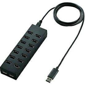 エレコム　ELECOM U2H-Z16S USBハブ ブラック [セルフパワー /16ポート /USB2.0対応 /][U2HZ16SBK]【rb_pcacc】