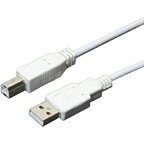 ナカバヤシ｜Nakabayashi 2m USB2.0ケーブル【A】⇔【B】（白）USBB20WH[USBB20WH]