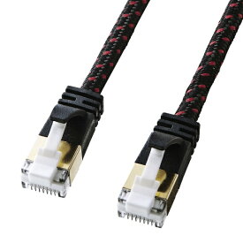 サンワサプライ｜SANWA SUPPLY LANケーブル ブラック＆レッド KB-T7ME-05BKR [5m /カテゴリー7 /メッシュ]
