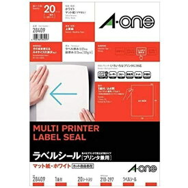 A-one｜エーワン マルチプリンタラベル ホワイト 28409 [A4 /20シート /1面 /マット]