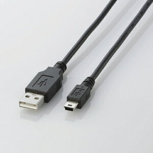 ELECOM�b�G���R�� 2.0m USB2.0�P�[�u�� �yA�z�́yminiB�zU2C-M20BK�yrb_ cable_cpn�z