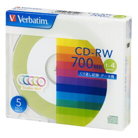 Verbatim｜バーベイタム データ用CD-RW カラーミックス SW80QM5V1 [5枚 /700MB]