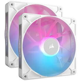 CORSAIR｜コルセア ケースファンx2 [140mm /1700RPM]＋コントローラー iCUE LINK RX140 RGB WHITE Dual Fan Kit ホワイト CO-9051024-WW