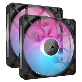 CORSAIR｜コルセア ケースファンx2 [140mm /1700RPM]＋コントローラー iCUE LINK RX140 RGB Dual Fan Kit ブラック CO-9051020-WW