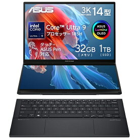 ASUS｜エイスース ノートパソコン Zenbook DUO UX8406MA インクウェルグレー UX8406MA-U9321WS [14.0型 /Windows11 Home /intel Core Ultra 9 /メモリ：32GB /SSD：1TB /Office HomeandBusiness /2024年3月モデル]