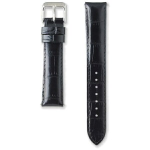 SEIKO|セイコー 牛革ワニタケフ型押(厚みタイプ)-甲丸タイプ- かん幅19mm 尾錠幅16mm SEIKOバンド ブラック RS01C19BK