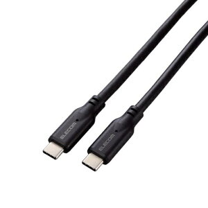 ELECOMbGR ^CvC P[u USB Type C to Type C 1m PD 100W USB10Gbps y MacBook Pro iPad iPhone  Type-C @Ή z ubN MPA-CC1G10BK