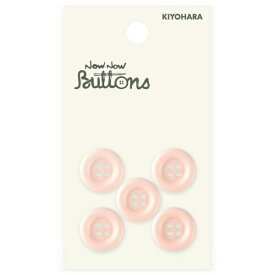 清原｜KIYOHARA ナウナウボタン カラーボタン ラウンド 4つ穴 15mm ピンク NWN2354