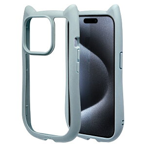 ラスタバナナ|RastaBanana iPhone15 Pro Max 猫耳ケース mimi TPU×PC スモーキーブルー 7944IP367PHB