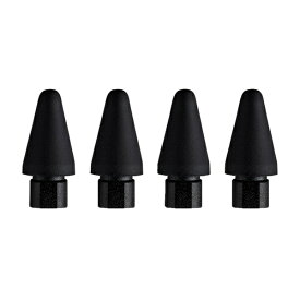 ifeli｜アイフェリ Apple Pencil 第1/2世代用 交換ペン先 [4個入] 一体型シリコンカバー付きチップ 高摩擦 ブラック IFT03NB