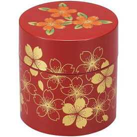 まえじゅう漆器｜MAEJYU SHIKKI 2L-114 茶筒 赤 さくら
