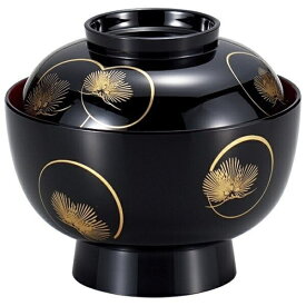 まえじゅう漆器｜MAEJYU SHIKKI 3T-418 4.5雑煮椀 光輪松 黒内朱