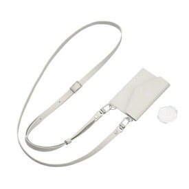 ELECOM｜エレコム スマホショルダーストラップ 53~65cm 長さ調整可 ソフトレザー カードケース付 ライトグレー P-STSDCDPLGYL