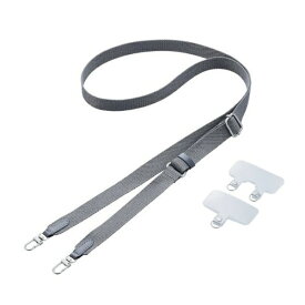 ELECOM｜エレコム スマホショルダーストラップ 43~70cm 長さ調整可 ストラップシート付 ブラック P-STSDH2FBK