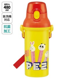 Skater｜スケーター 抗菌直飲プラワンタッチボトル480ml　PEZ PSB5SANAG