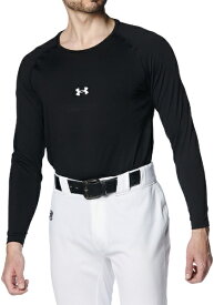 【返品交換不可】 アンダーアーマー｜UNDER ARMOUR メンズ ベースポール UAヒートギア コンフォート フィッティド ロングスリーブ クルーネック シャツ Black 1384731 [メンズ /XXLサイズ]