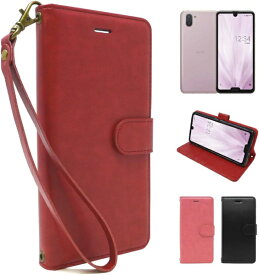 shizukawill｜シズカウィル AQUOS R3 SH-04L SHV44 手帳型 グレイスケース カージナルレッド SHAQR3REQU