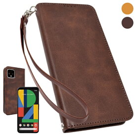 shizukawill｜シズカウィル Google Pixel4 手帳型 本革調 レザーケース ダークブラウン GOPI4DBR