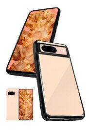 shizukawill｜シズカウィル Google Pixel8 サイドメッキ加工 TPU クリアケース ブラック×クリア GOPI8CLBK