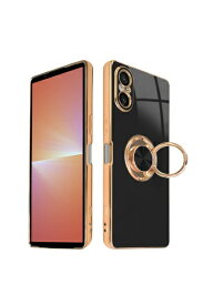 shizukawill｜シズカウィル Xperia 5 V リング付キケース グリッティア ブライトブラック SOX5M5CL5BK