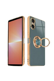 shizukawill｜シズカウィル Xperia 5 V リング付キケース グリッティア ブルーグレー SOX5M5CL5GR