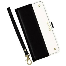 近通｜Kintsu AQUOSR8ケース手帳型ツートンスマホケース Elegante ブラック・ホワイト EL-AQR8-BW