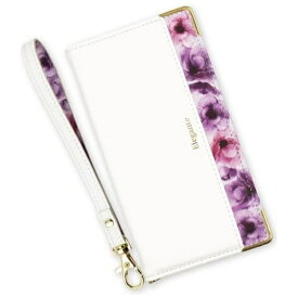 近通｜Kintsu AQUOSsense8ケース手帳型ブルーミースマホケースフラワーエレガンテElegante Elegante ホワイト BL-AQSE8-WH